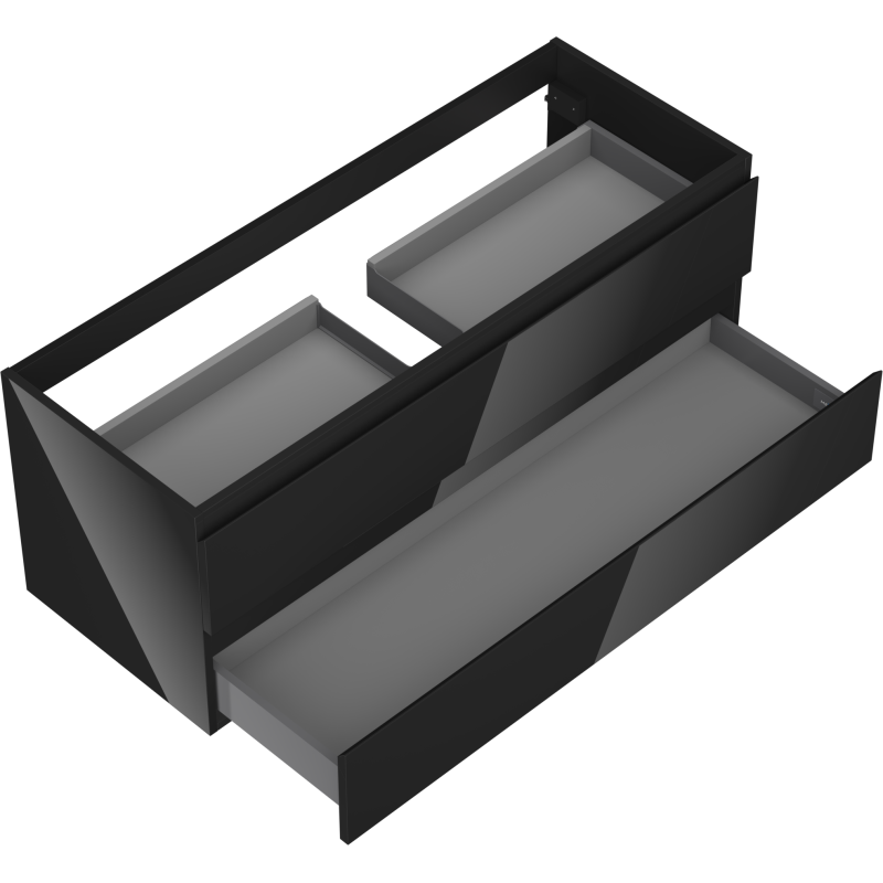 Mexen Orio mobile bagno sottolavabo 120 cm, 2 cassetti, nero lucido - 91A10-12047-2-BFF70