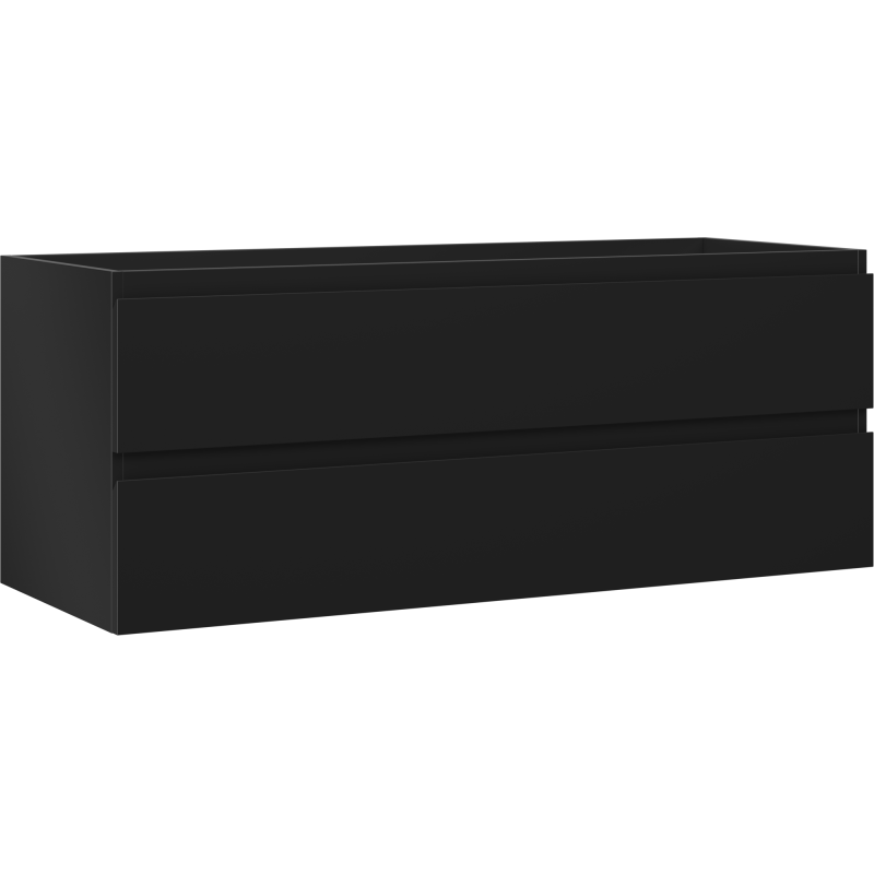 Mexen Orio musta matta kylpyhuonekaappi pesualtaan alle 120 cm, 2 laatikkoa - 91A10-12047-2-BFF71