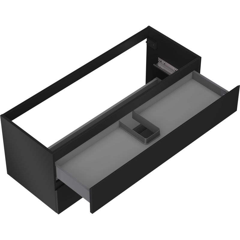 Mexen Orio armario de baño bajo lavabo 120 cm, 2 cajones, negro mate - 91A10-12047-2-BFF71