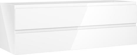 Mexen Orio kupaonski ormarić ispod umivaonika 140 cm, 2 ladice, bijeli sjaj - 91A10-14047-2-BFF00