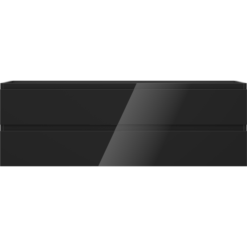 Mexen Orio 140 cm bathroom cabinet, 2 drawers, black gloss - 91A10-14047-2-BFF70