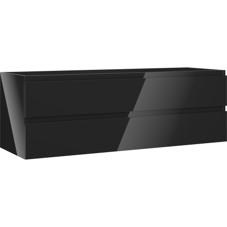 Mexen Orio 140 cm bathroom cabinet, 2 drawers, black gloss - 91A10-14047-2-BFF70