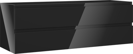 Mexen Orio Badezimmer-Unterschrank 140 cm, 2 Schubladen, schwarz glänzend - 91A10-14047-2-BFF70