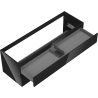 Mexen Orio Badezimmerschrank 140 cm, 2 Schubladen, schwarz glänzend - 91A10-14047-2-BFF70