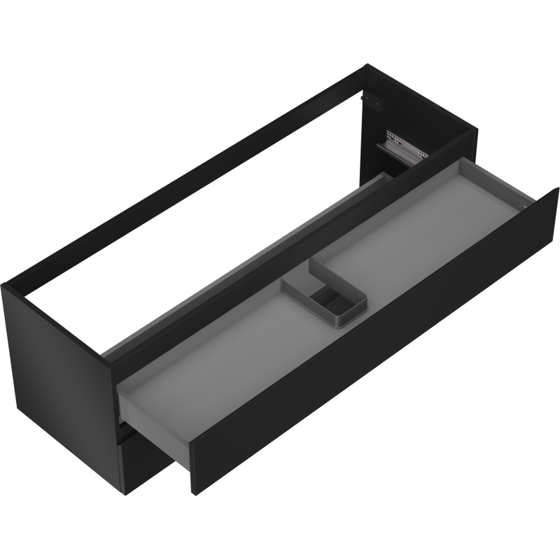 Mexen Orio armário de casa de banho para lavatório 140 cm, 2 gavetas, preto mate - 91A10-14047-2-BFF71