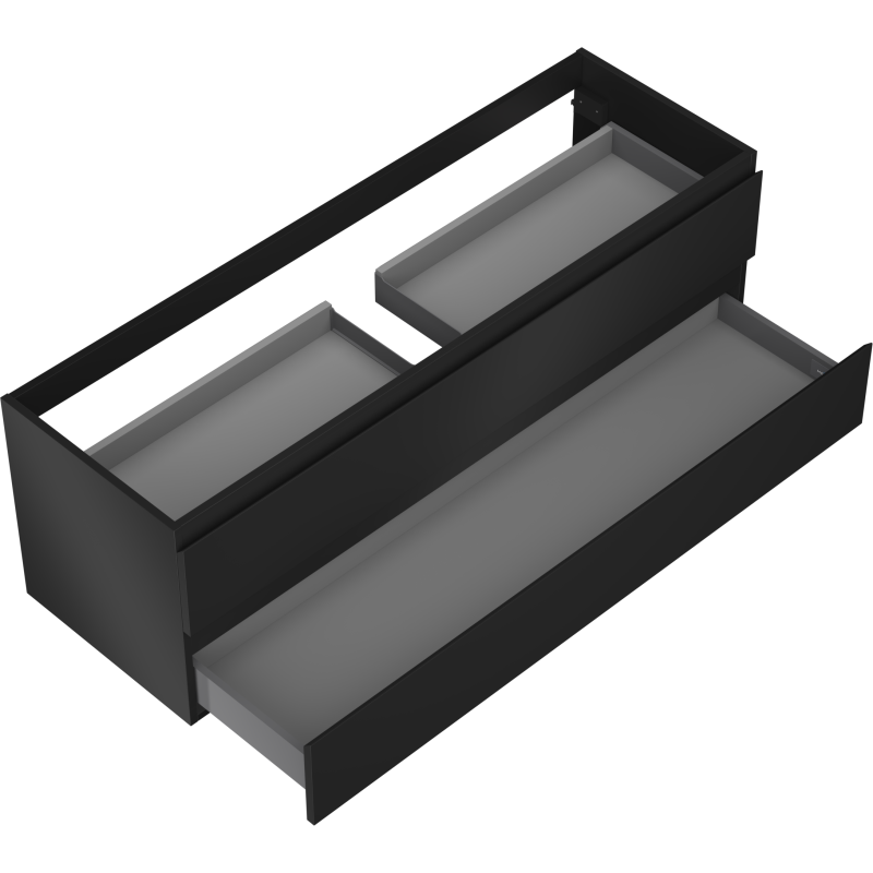 Mexen Orio meuble de salle de bain sous lavabo 140 cm, 2 tiroirs, noir mat - 91A10-14047-2-BFF71