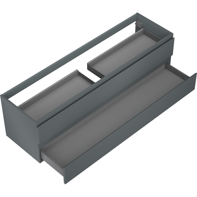 Mexen Orio mueble de baño bajo lavabo 160 cm, 2 cajones, grafito mate - 91A10-16047-2-BFF66