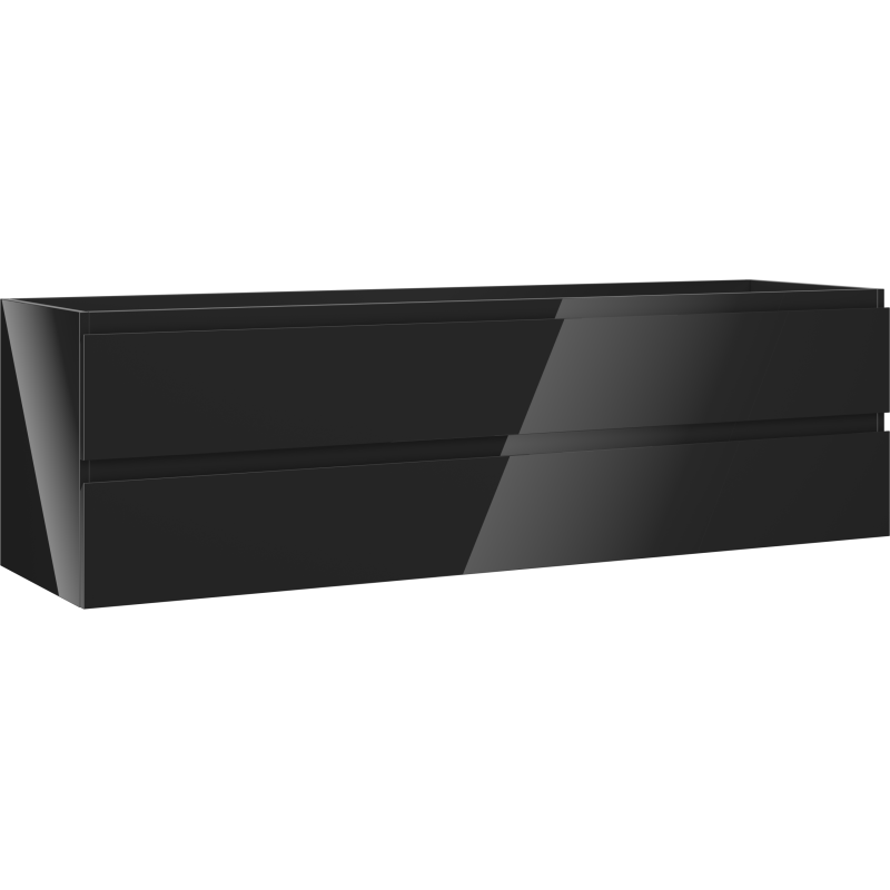 Mexen Orio Badezimmerschrank 160 cm, 2 Schubladen, schwarz glänzend - 91A10-16047-2-BFF70