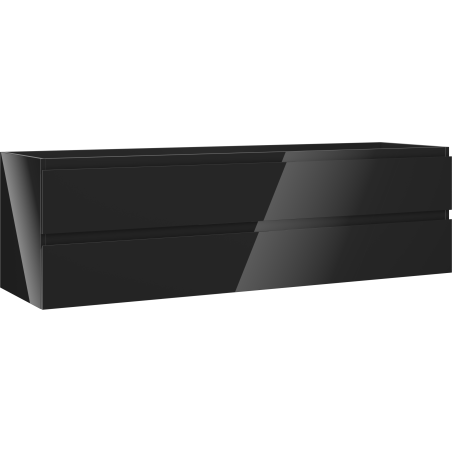 Meuble de salle de bains sous lavabo Mexen Orio 160 cm, 2 tiroirs, noir brillant - 91A10-16047-2-BFF70