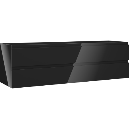 Mexen Orio badkamerkast onder wastafel 160 cm, 2 lades, zwart glanzend - 91A10-16047-2-BFF70