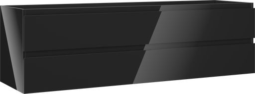 Mexen Orio badrumsskåp under tvättställ 160 cm, 2 lådor, svart högblank - 91A10-16047-2-BFF70