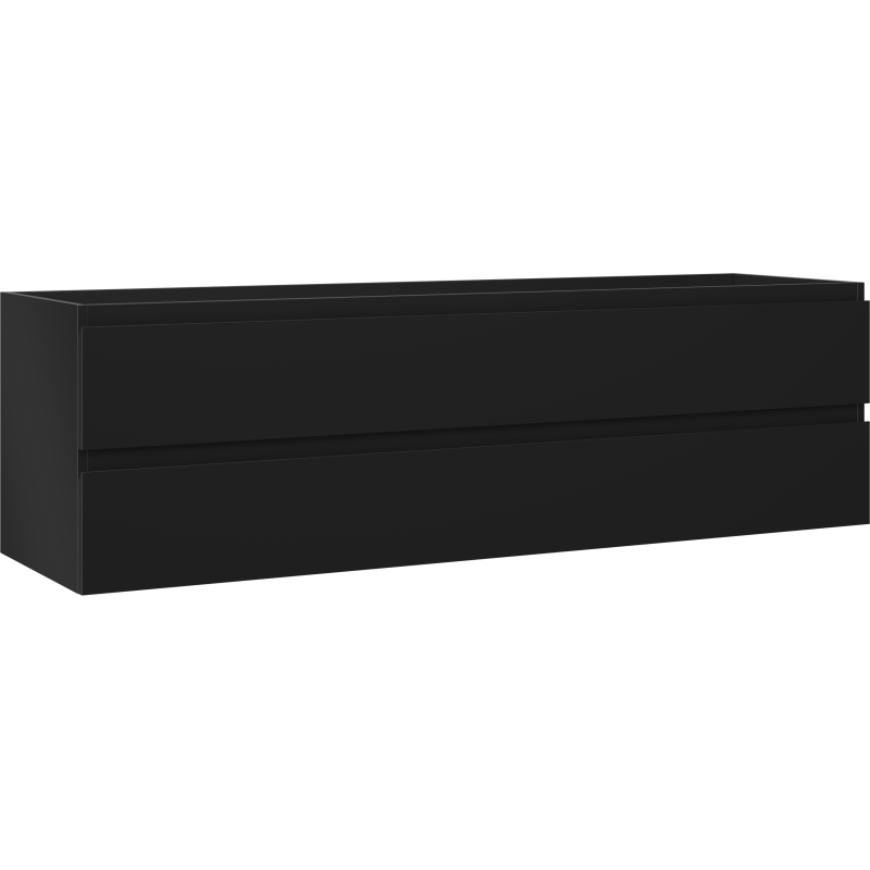 Mexen Orio mueble de baño bajo lavamanos 160 cm, 2 cajones, negro mate - 91A10-16047-2-BFF71