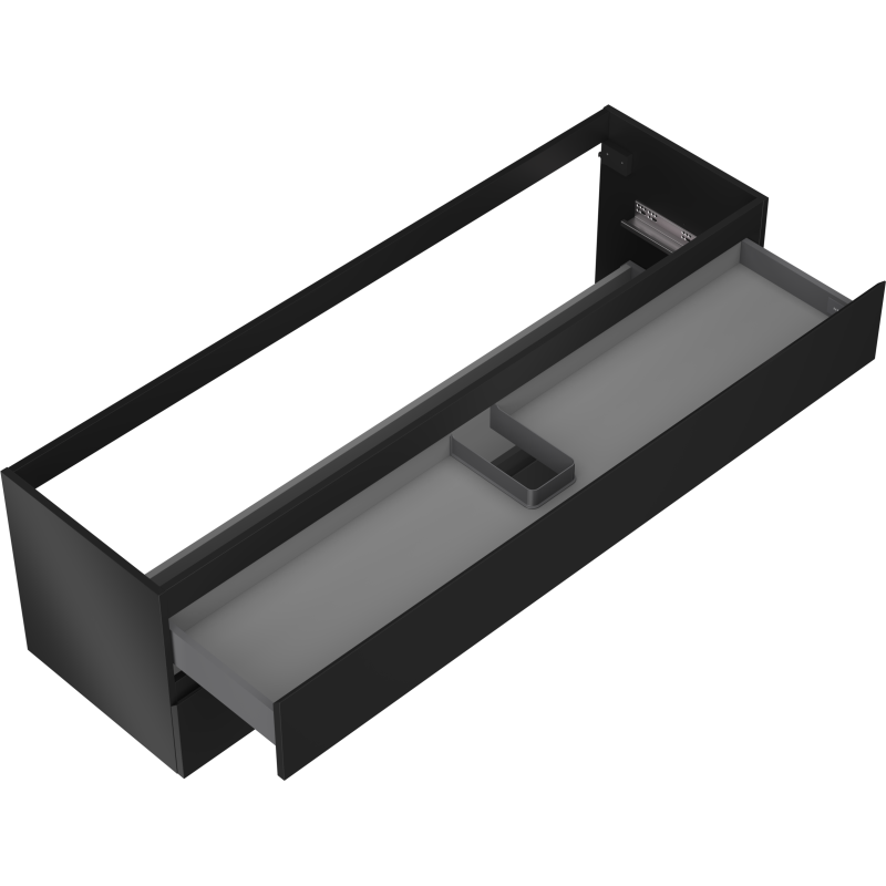 Mexen Orio armário de casa de banho para lavatório 160 cm, 2 gavetas, preto mate - 91A10-16047-2-BFF71