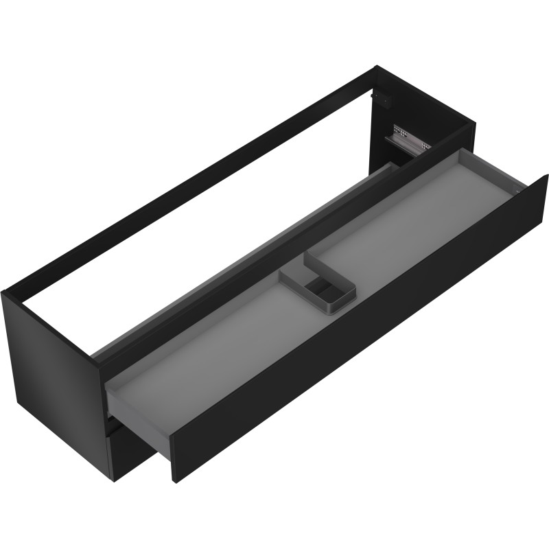 Mexen Orio kupaonski ormarić za umivaonik 160 cm, 2 ladice, crna mat - 91A10-16047-2-BFF71