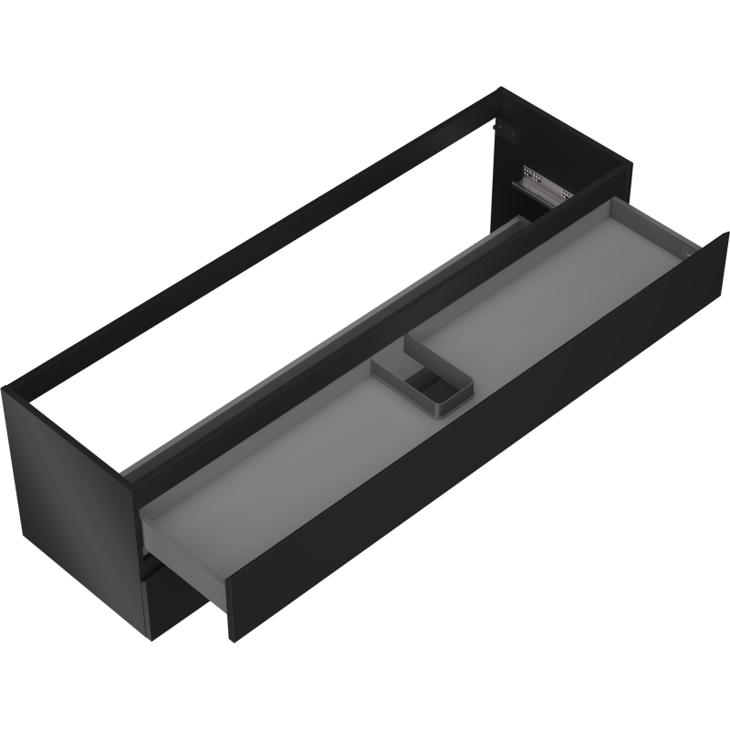 Mexen Orio mueble de baño bajo lavamanos 160 cm, 2 cajones, negro mate - 91A10-16047-2-BFF71