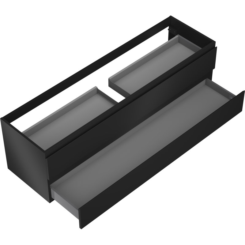 Mexen Orio Badezimmerschrank unter Waschbecken 160 cm, 2 Schubladen, schwarz matt - 91A10-16047-2-BFF71