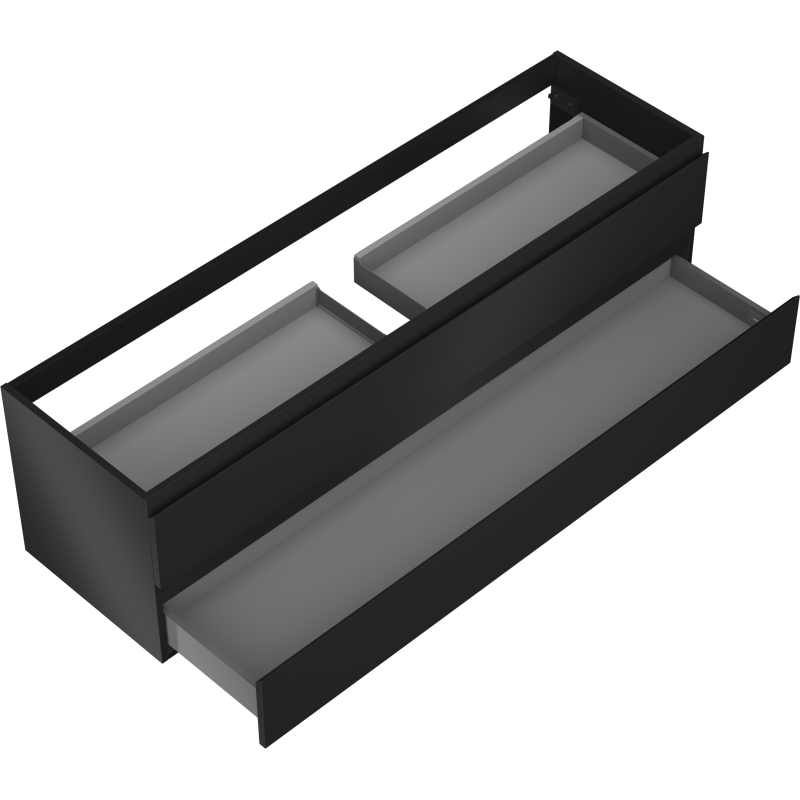 Mexen Orio meuble de salle de bain sous-lavabo 160 cm, 2 tiroirs, noir mat - 91A10-16047-2-BFF71