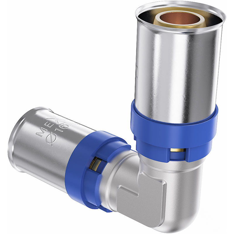 Mexen PEX-P Pressfitting-Winkel, verpressbar PEX 25 x 25 - W97124-2525-00