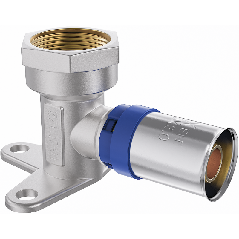 Mexen PEX-P codo de compresión a pared con soporte, prensado PEX 20 x 1/2 GW - W97128-2012F-00