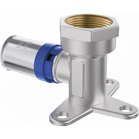 Mexen PEX-P kolano zaciskowe naścienne  z łapą, zaprasowywane PEX 20 x 1/2 GW - W97128-2012F-00