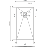 Mexen Stone+ rechthoekige composiet douchebak 140 x 70 cm, antraciet - 44717014