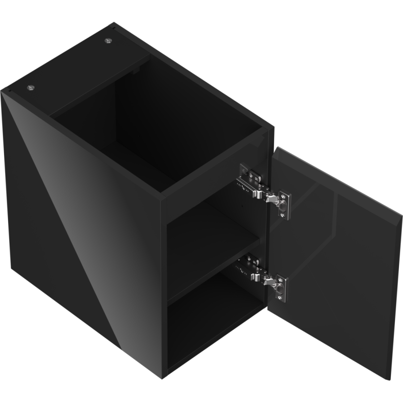 Mexen Orio armoire de salle de bain sous vasque 30 cm, 1 porte, noir brillant - 91A11-03047-1-BF70