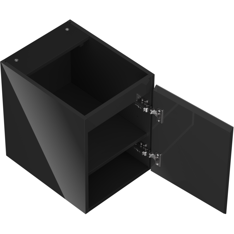 Mexen Orio meuble sous-vasque de salle de bain 35 cm, 1 porte, noir brillant - 91A11-03547-1-BF70