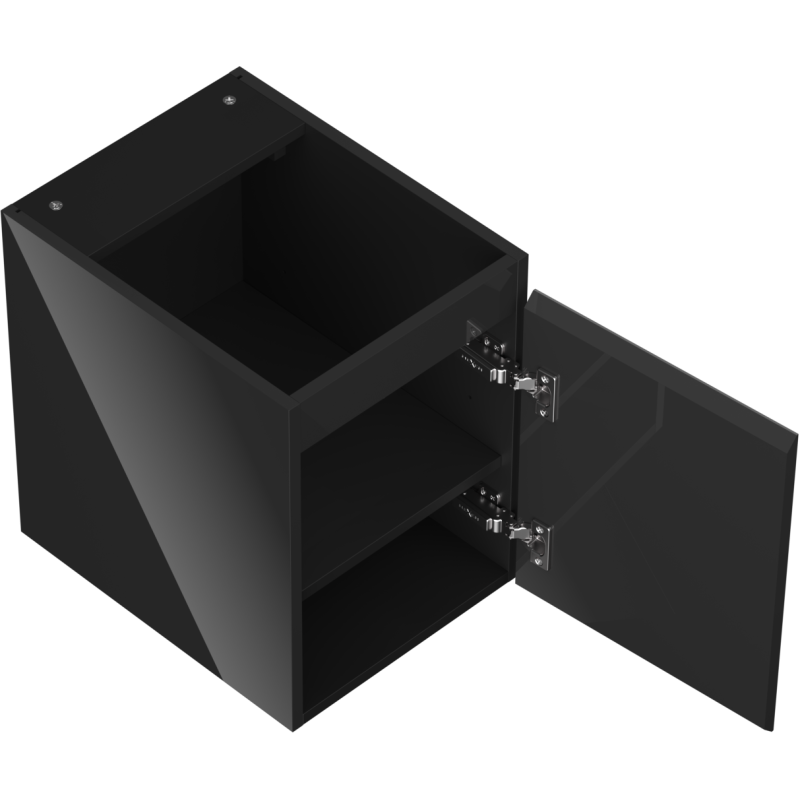 Mexen Orio mueble de baño para lavabo 35 cm, 1 puerta, negro brillo - 91A11-03547-1-BF70