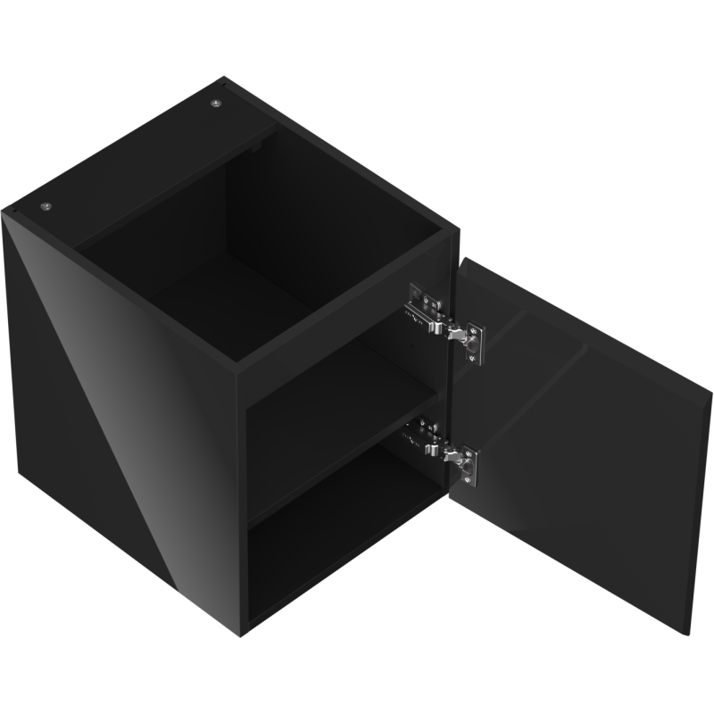 Mexen Orio armario de baño bajo lavabo 40 cm, 1 puerta, negro brillo - 91A11-04047-1-BF70