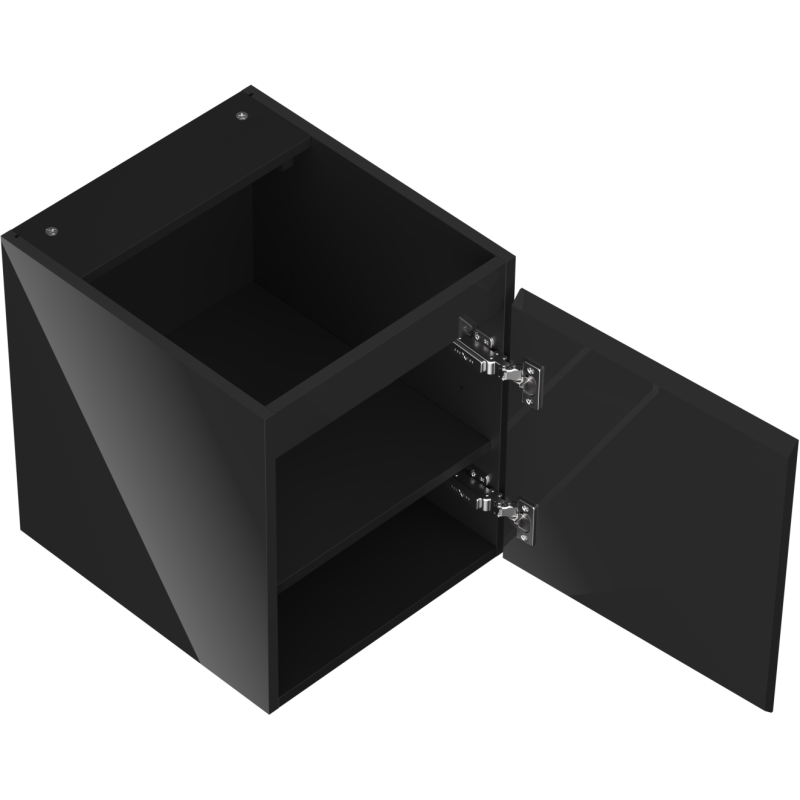Mexen Orio kylpyhuonekaappi altaan alle 40 cm, 1 ovi, musta kiiltävä - 91A11-04047-1-BF70