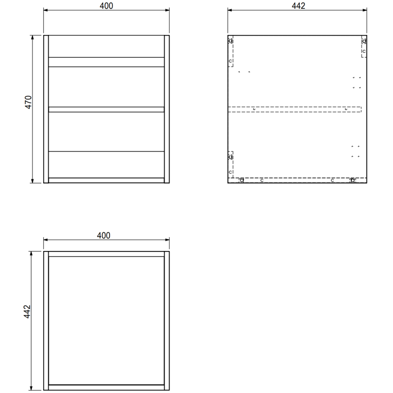 Mexen Orio armario de baño bajo lavabo 40 cm, 1 puerta, negro mate - 91A11-04047-1-BF71