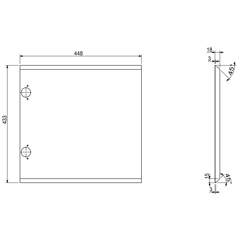 Mexen Orio gabinete de baño para lavabo 45 cm, 1 puerta, negro brillante - 91A11-04547-1-BF70