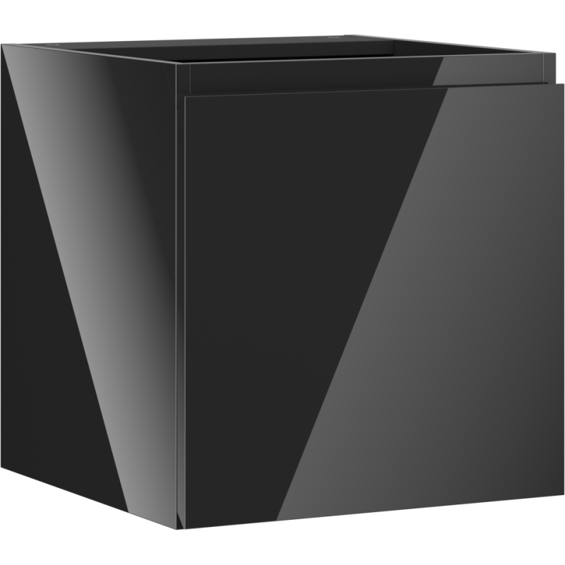 Mexen Orio Badezimmerschrank für Waschbecken 45 cm, 1 Tür, schwarz glänzend - 91A11-04547-1-BF70