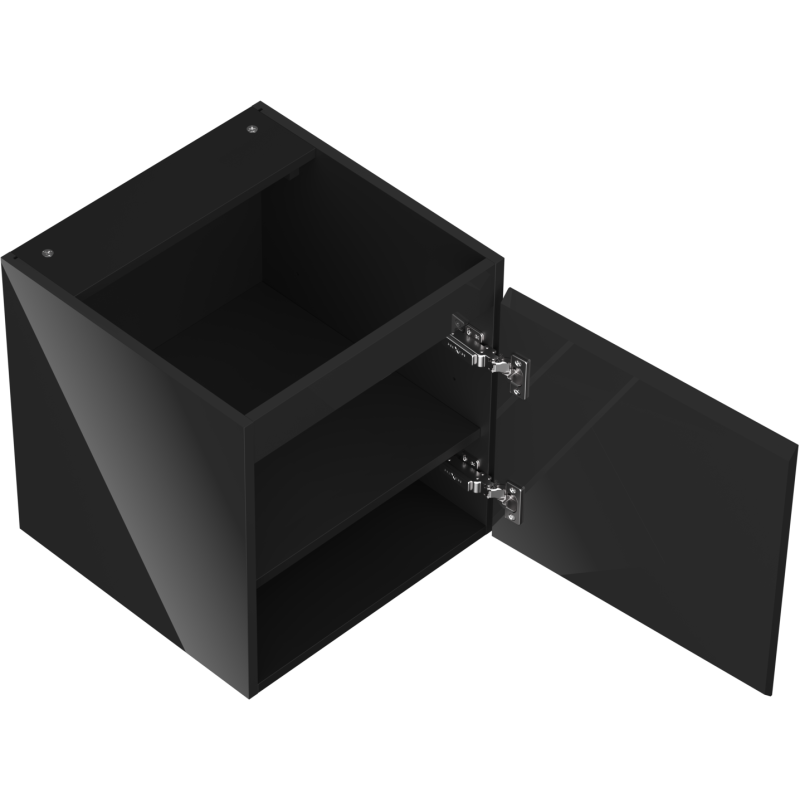 Mexen Orio armário de casa de banho para lavatório 45 cm, 1 porta, preto brilhante - 91A11-04547-1-BF70