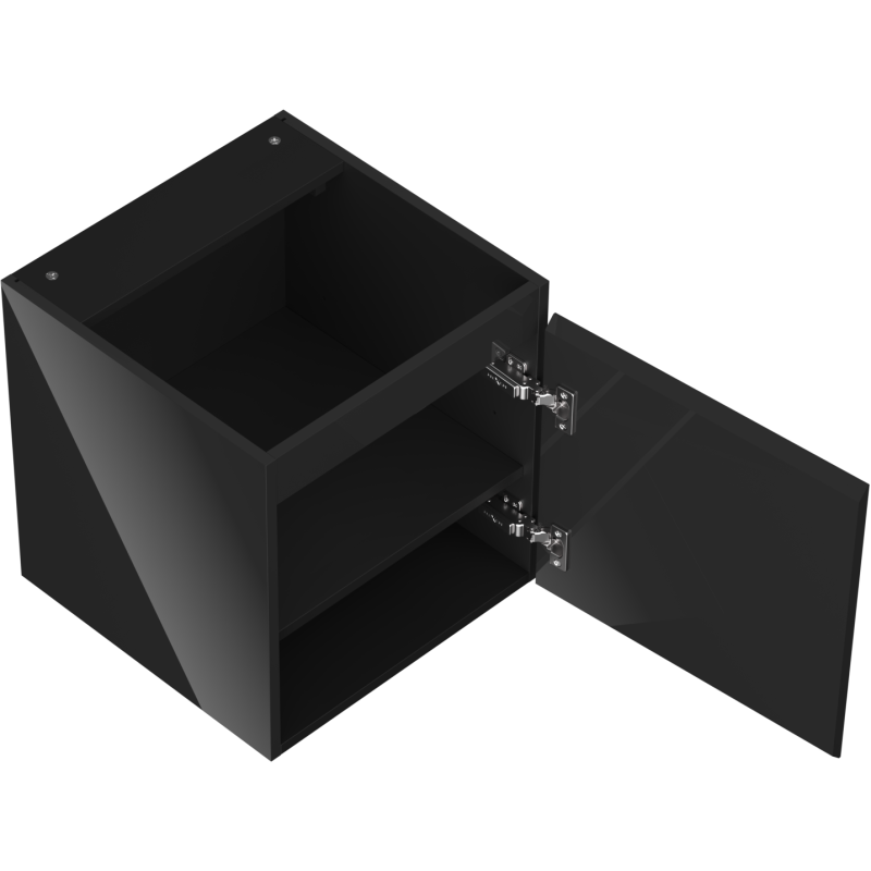 Mexen Orio gabinete de baño para lavabo 45 cm, 1 puerta, negro brillante - 91A11-04547-1-BF70