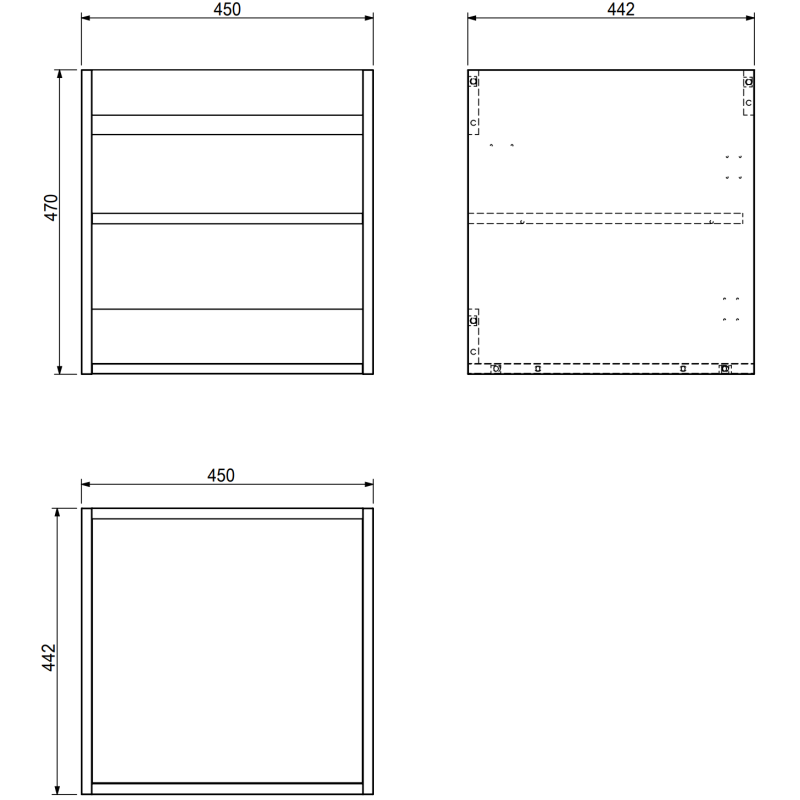 Mexen Orio armadietto da bagno sotto-lavabo 45 cm, 1 porta, nero opaco - 91A11-04547-1-BF71