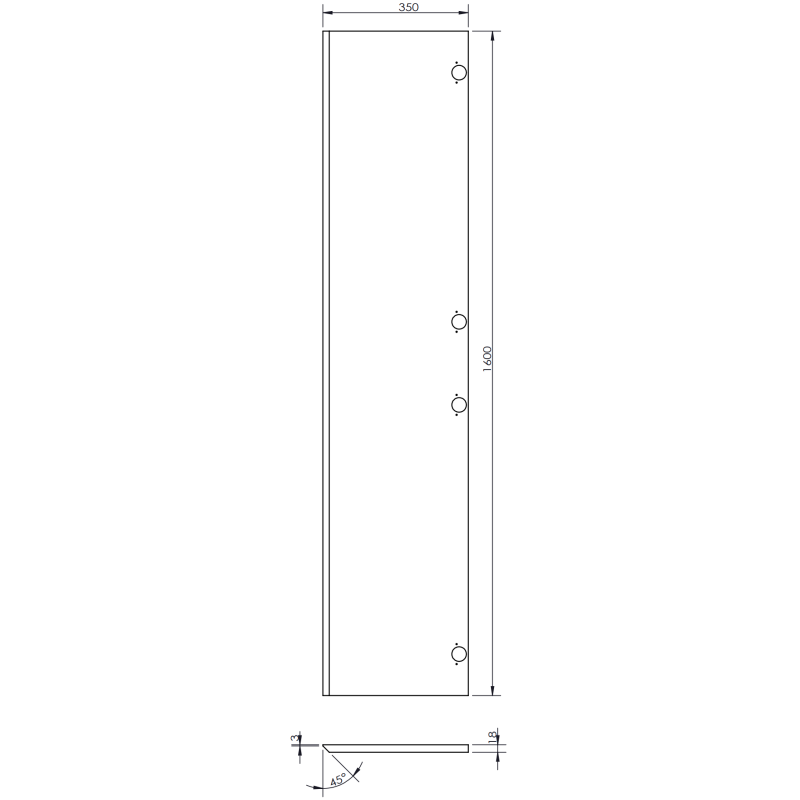 Mexen Orio słupek łazienkowy 35 cm, 1 drzwi, biały połysk - 91A11-03016-1-BF00