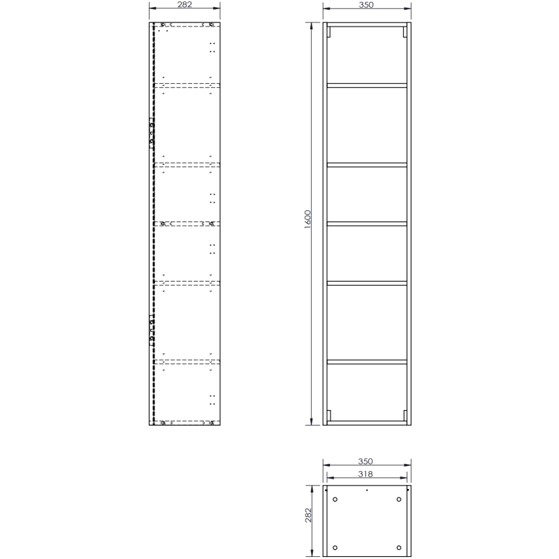 Mexen Orio badkamerzuil 35 cm, 1 deur, wit mat - 91A11-03016-1-BF01