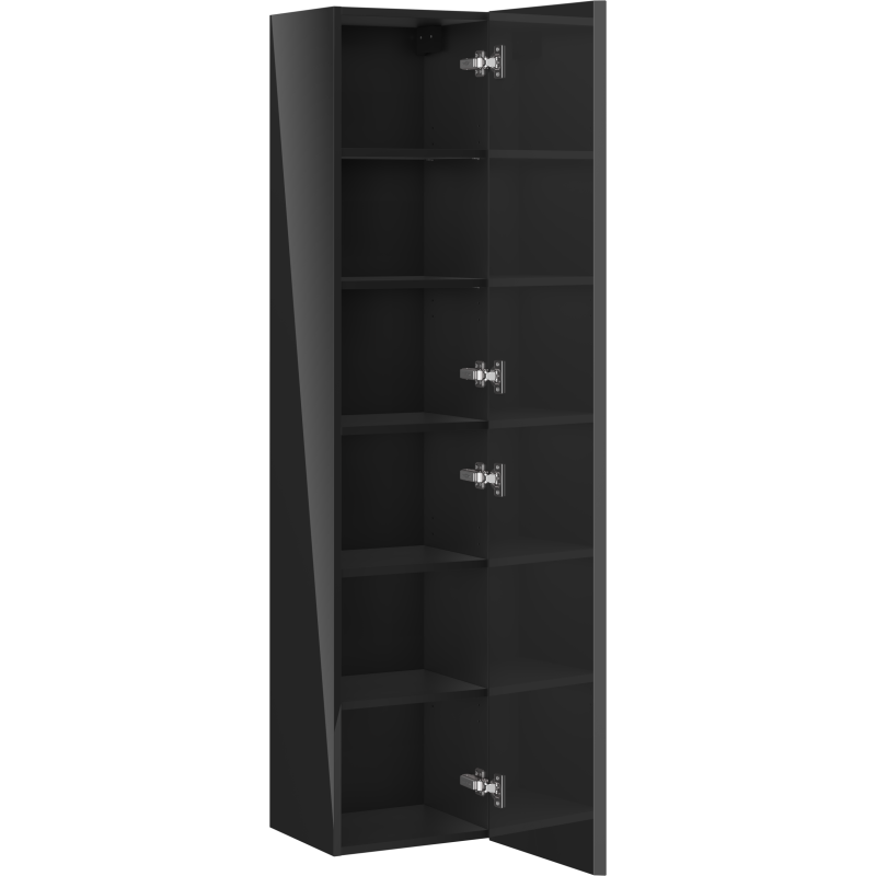 Mexen Orio Badezimmerhochschrank 35 cm, 1 Tür, schwarz glänzend - 91A11-03016-1-BF70