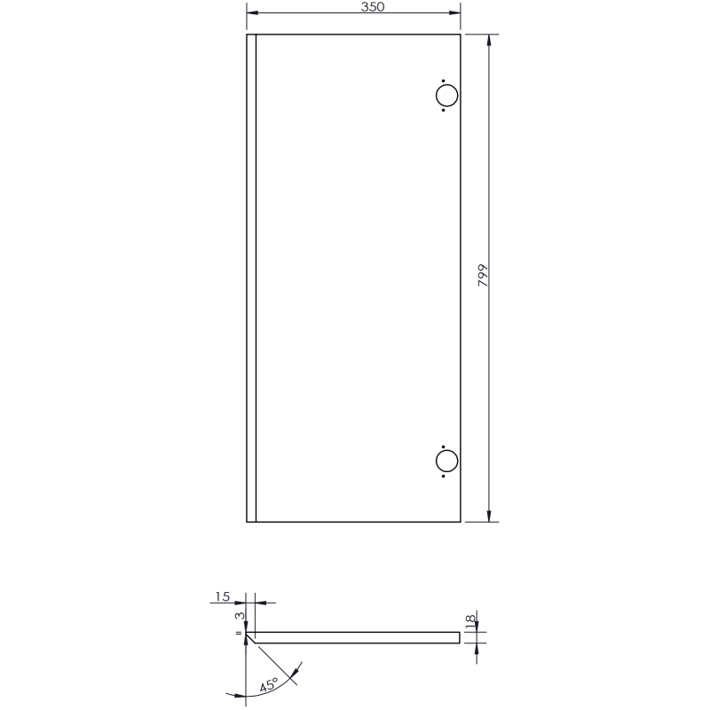 Mexen Orio słupek łazienkowy 35 cm, 2 drzwi , czarny mat - 91A11-03016-2-BF71
