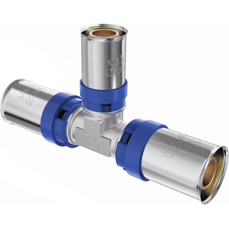 Mexen PEX-P trójnik redukcyjny zaciskowy, zaprasowywany PEX 25 x 16 x 25 - W97131-251625-00