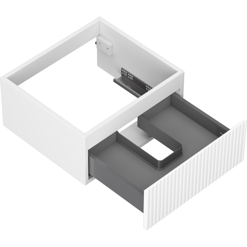 Mexen Rivel armoire de salle de bain sous lavabo 50 cm, 1 tiroir, rainurée, blanc mat- 91A20-05023-1-BF01