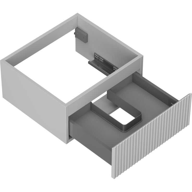 Mexen Rivel Badezimmerschrank unter dem Waschbecken 50 cm, 1 Schublade, gerillt, grau matt - 91A20-05023-1-BF62