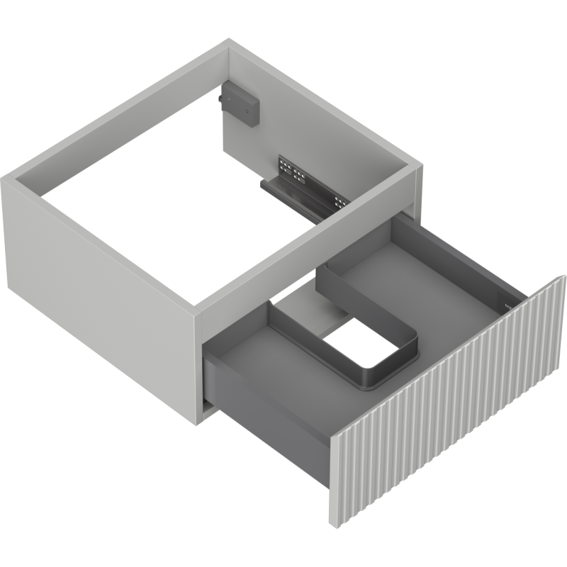 Mexen Rivel kylpyhuoneen pesualtaan alakaappi, 50 cm, 1 laatikko, uurrettu, harmaa matta - 91A20-05023-1-BF62