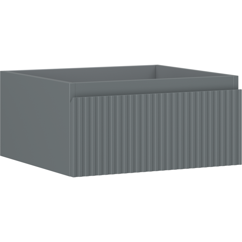 Mexen Rivel badkamerkast onder wastafel 50 cm, 1 lade, gegroefd, grafiet mat - 91A20-05023-1-BF66