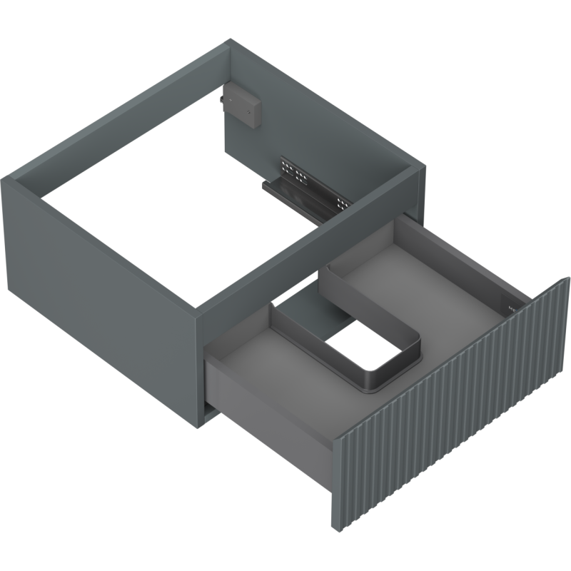 Mexen Rivel meuble de salle de bain sous lavabo 50 cm, 1 tiroir, rainuré, graphite mat - 91A20-05023-1-BF66