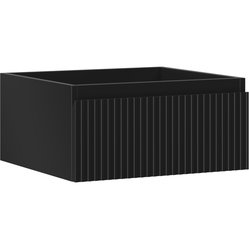 Mexen Rivel armário de casa de banho para lavatório 50 cm, 1 gaveta, estriado, preto mate - 91A20-05023-1-BF71