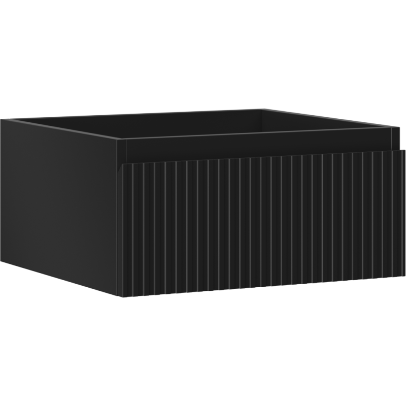 Mexen Rivel badkamerkastje onder wastafel 50 cm, 1 lade, geribbeld, zwart mat - 91A20-05023-1-BF71