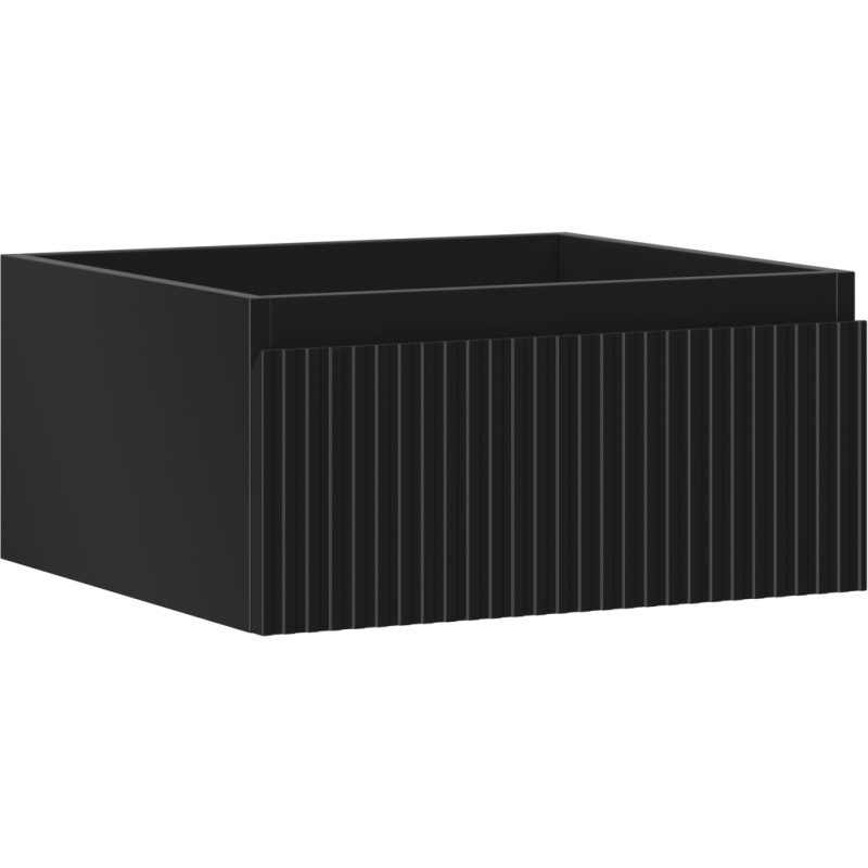 Mexen Rivel szafka łazienkowa podumywalkowa 50 cm, 1 szuflada, ryflowana , czarna mat - 91A20-05023-1-BF71
