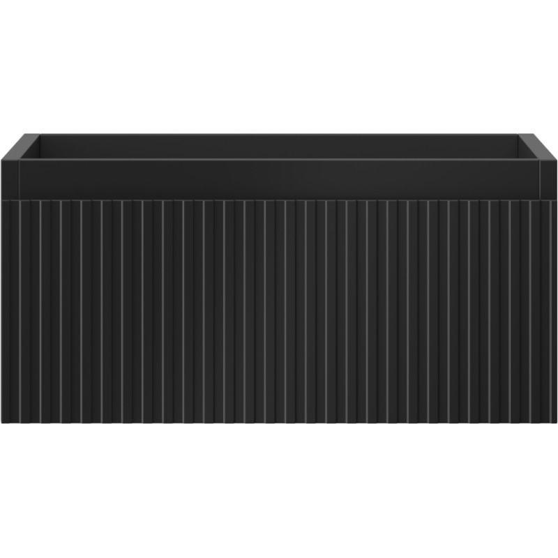 Mexen Rivel szafka łazienkowa podumywalkowa 50 cm, 1 szuflada, ryflowana , czarna mat - 91A20-05023-1-BF71